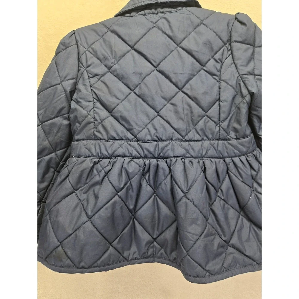 Ralph Lauren Navy Quilted Pea Coat with Brass Buttons